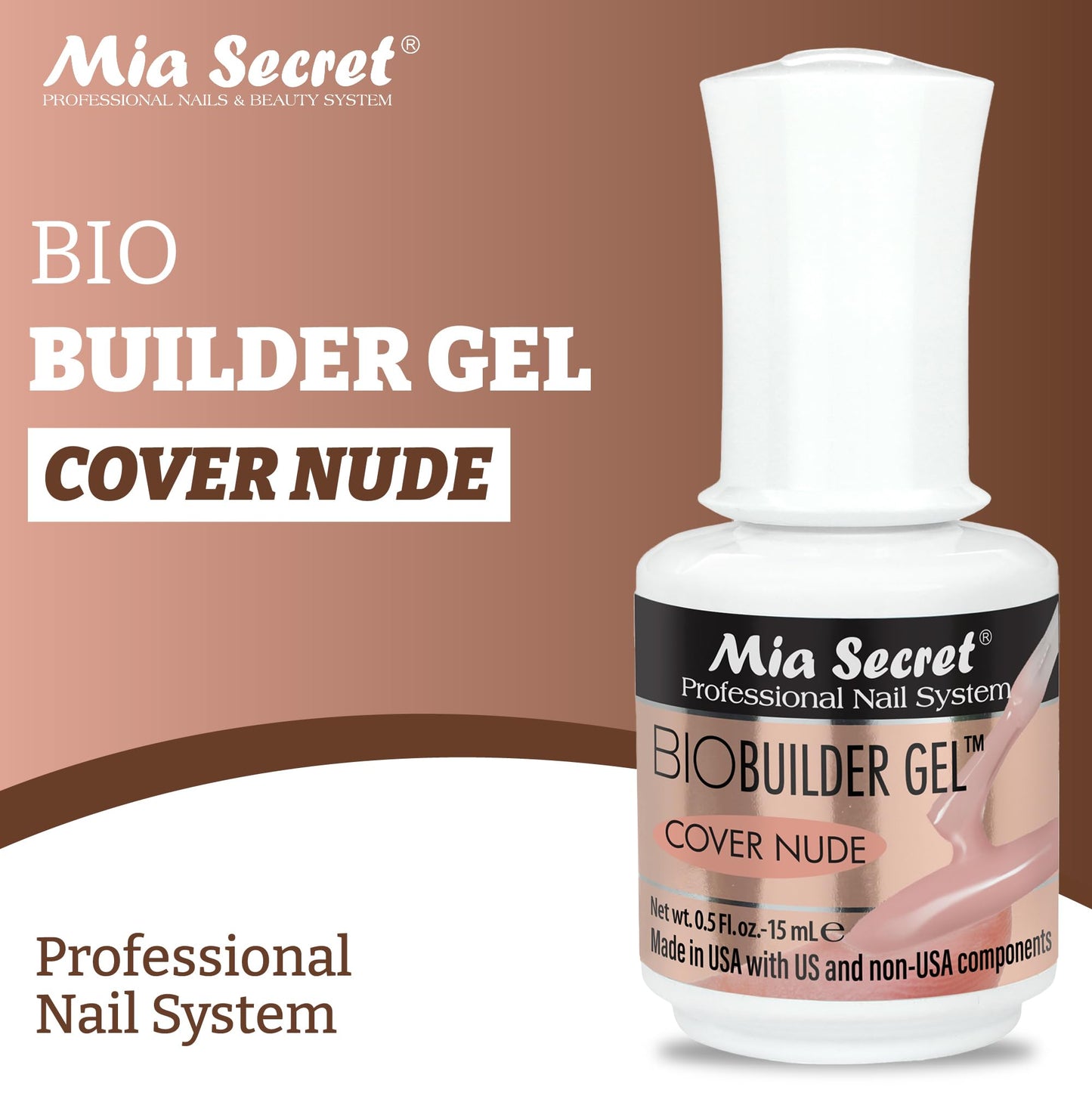 Mia Secret Professional Nail System Bio Builder Gel Polish - 0.5 fl oz. (Cover Nude) Beauty & Personal Care Mia Secret