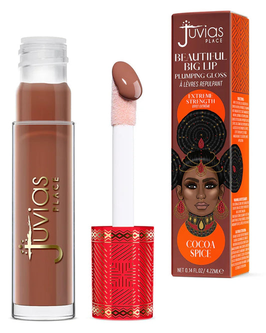 Juvia's Place Beautiful Big Lip Plumper - Cocoa Spice | Rich Brown Gloss With Subtle Warmth for Full, Defined Lips | Plumping, Hydrating & High-Shine