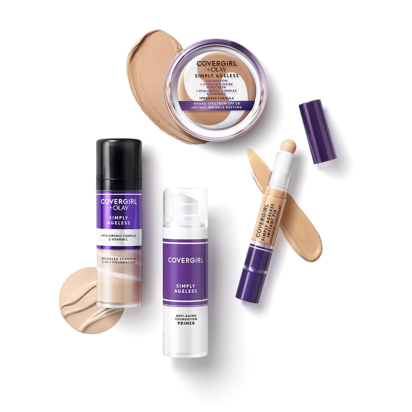 COVERGIRL & OLAY Simply Ageless Instant Wrinkle Defying Foundation Soft Honey, 0.4 oz (packaging may vary)