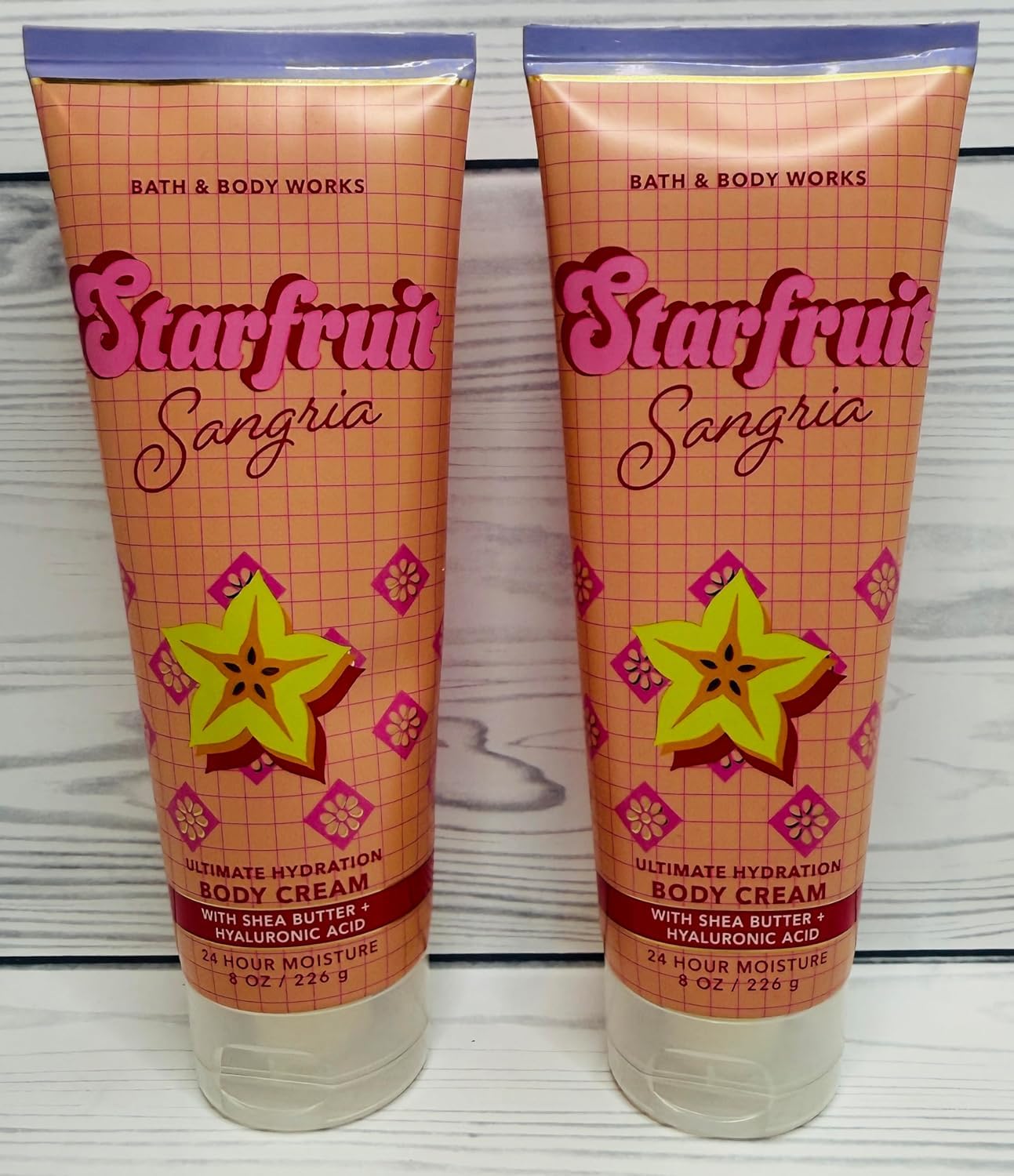 Bath & Body Works Starfruit Sangria Ultimate Hydration Body Cream 8 Ounces Pack of 2