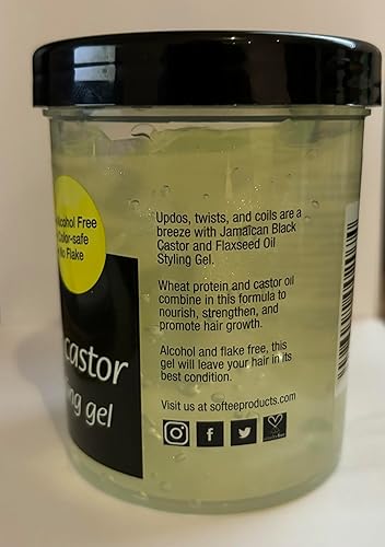 Softee Softee jamaican black castor & flaxseed oil styling gel 8 ounce, Green, 8 Ounce