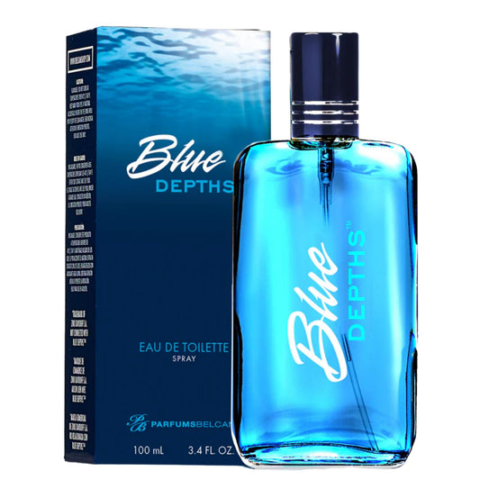 PB ParfumsBelcam Blue Depths Eau de Toilette Fragrance Spray - 3.4 Fl Oz. Fresh Aquatic Cologne for Men with Crisp Citrus, Warm Musk & Amber Scent Beauty & Personal Care PB ParfumsBelcam