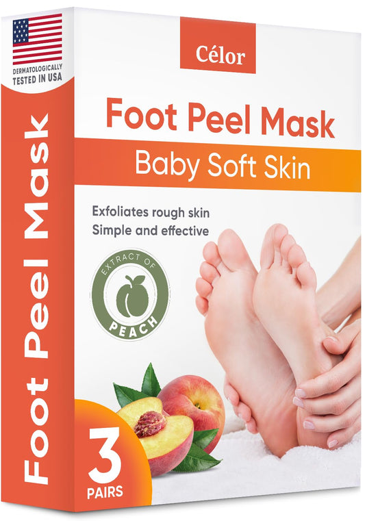 CÉLOR Foot Peeling Mask for Dry Cracked Feet | Foot Mask to Exfoliate Rough, Cracked, Dry Feet, Calluses for Soft Baby Feet Results | Made with Aloe Beauty and Personal Care CÉLOR Default Title