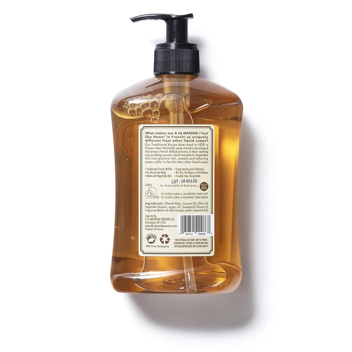 A LA MAISON French Liquid Hand Soap, Honeysuckle - Natural Hand Wash Made with Essential Oils - Biodegradable, Plant-Based, Vegan, Cruelty-Free