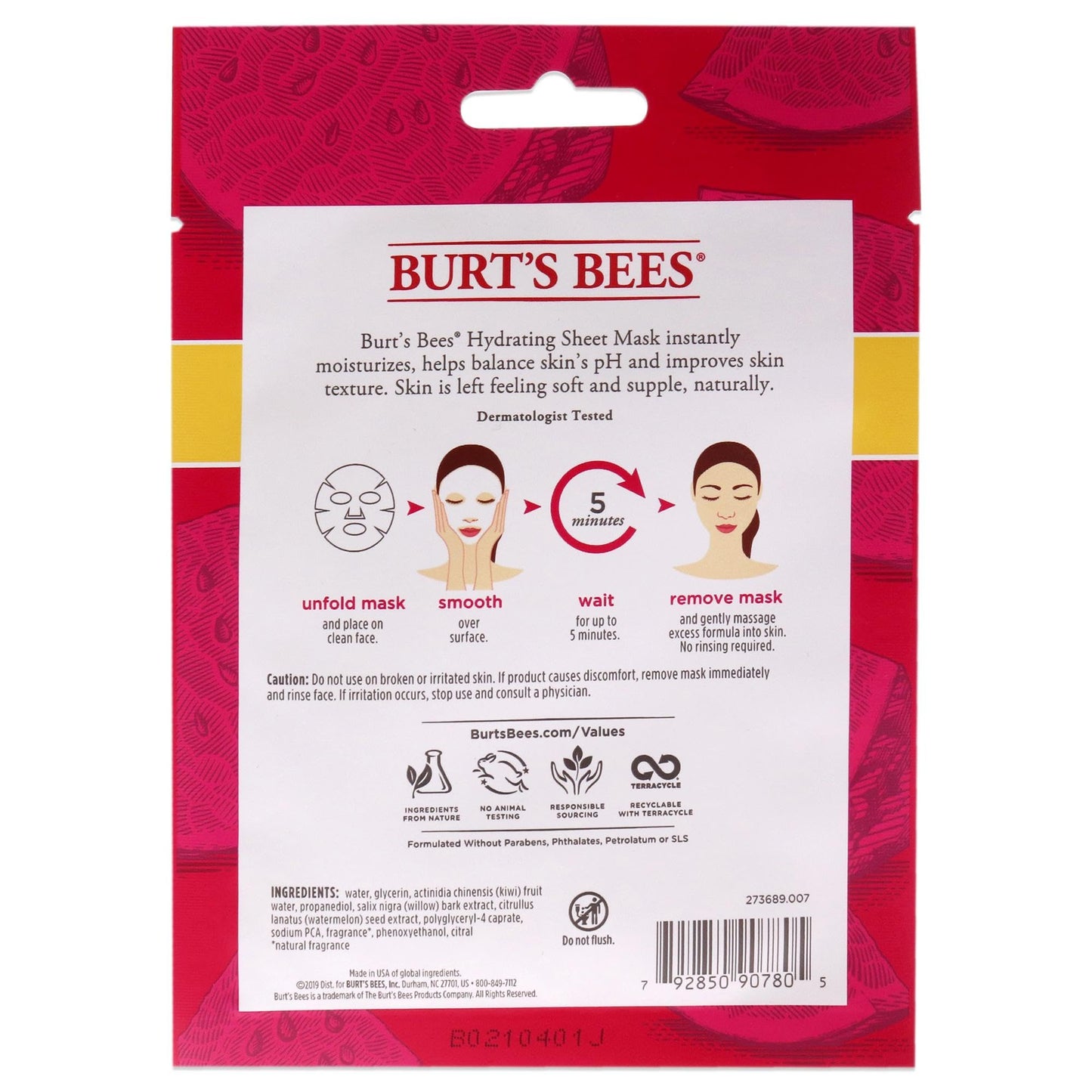 Burt's Bees Burts Bees Hydrating Sheet Mask With Watermelon 1 Pc