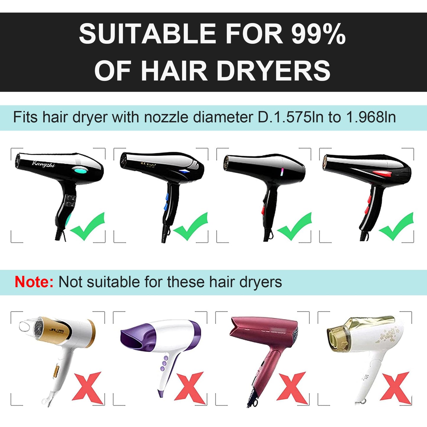 Universal Collapsible Hair Dryer Diffuser + Scalp Massager Brush Combo - KingKam Diffuser Attachment Fit Most Hair Dryers with Nozzle Diameter Beauty and Personal Care KingKam