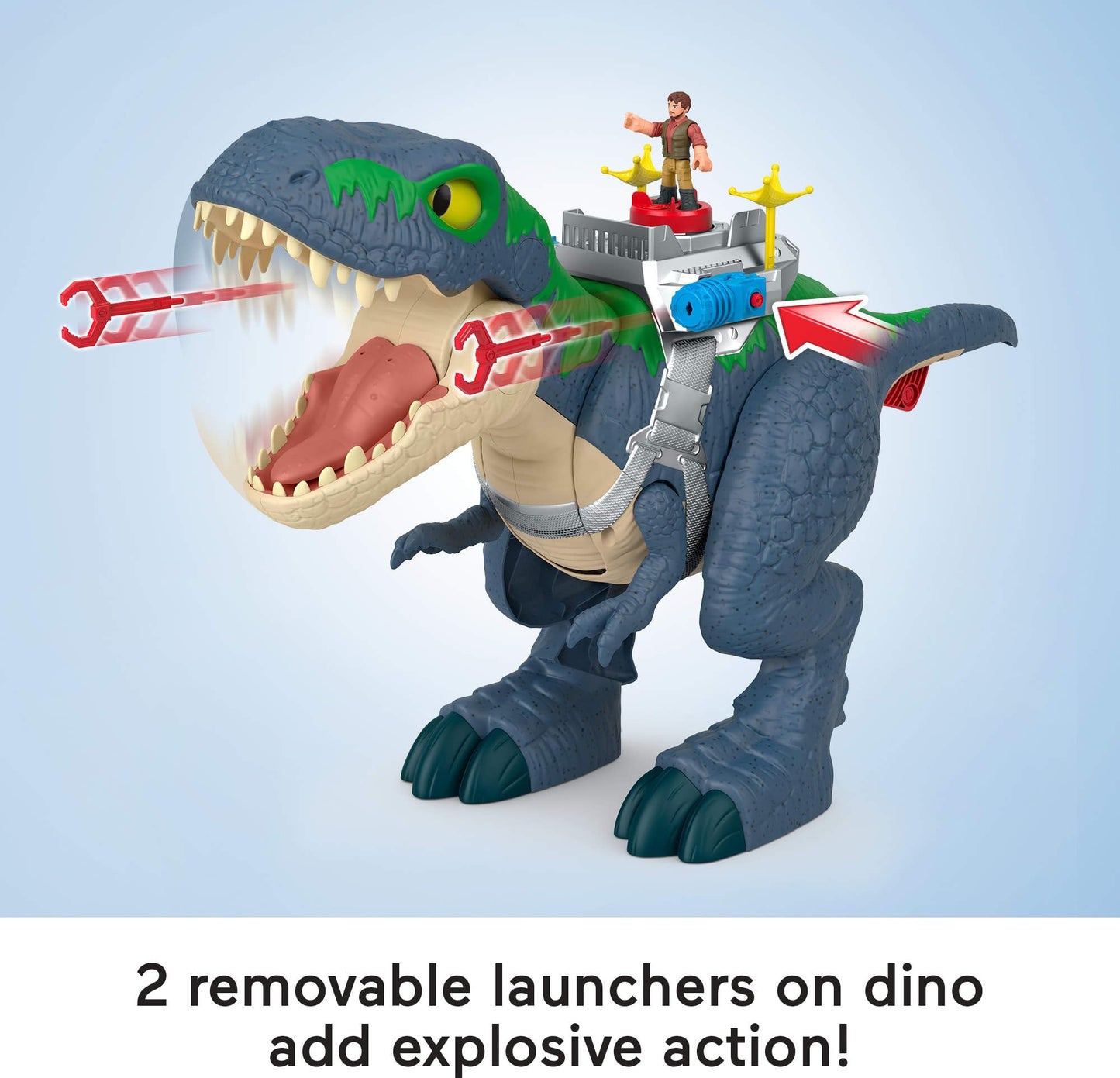 Fisher-Price Imaginext Jurassic World Rebirth Dinosaur Playset, Ultimate Action Chomp T. rex 18-inch Dino Toy with Lights, Sounds, Motion & 2 3-inch…
