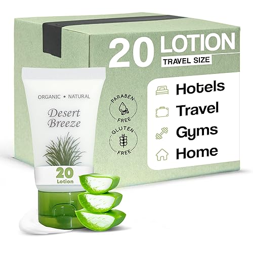Travel Size Hotel Lotion 20 Count 1 oz Bottles Guest Amenities for Vacation Rentals and Short Term Rentals Paraben Free Green Tea & Lemongrass Scent