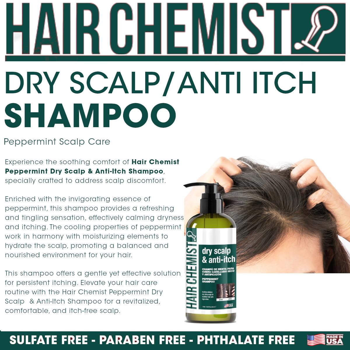 Hair Chemist Nourishing Dry Scalp & Anti-Itch Peppermint Shampoo 33.8 oz. & Conditioner 33.8 oz. 2-PC Gift Box Set - Hydrating Peppermint Shampoo