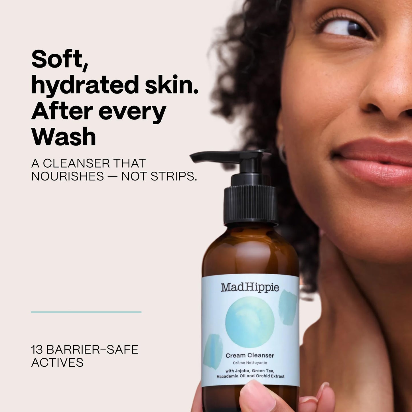Mad Hippie Cream Cleanser 2-Pack - Gentle Formula with Hyaluronic Acid, Jojoba Oil & Green Tea, Skin Barrier Protection, 4 Oz Ea
