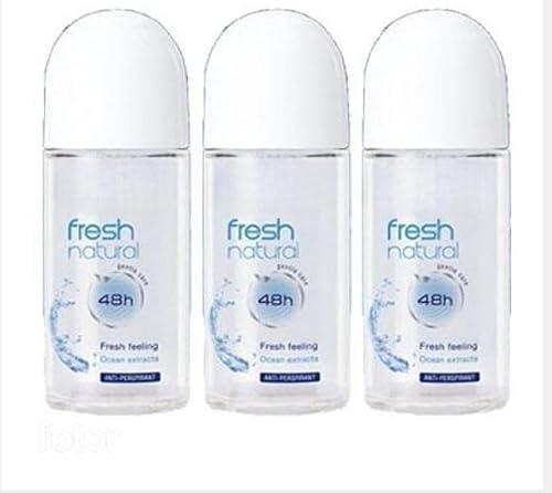 Fresh Natural 48 Hours Deodorant Roll on 50 Ml | (3 Pack)