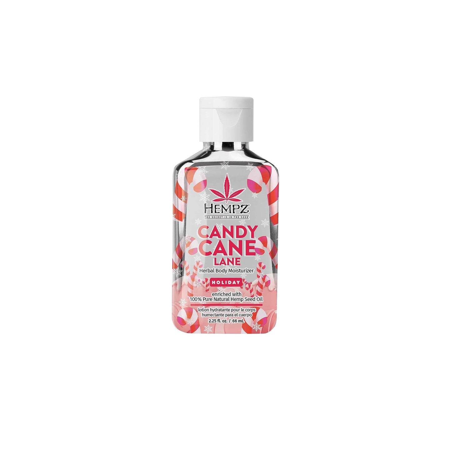 Hempz Limited Edition Peppermint Candy Cane Herbal Body Lotion Moisturizer (2.25 Oz) - Holiday Body Lotion for Women or Men with Dry or Sensitive Skin