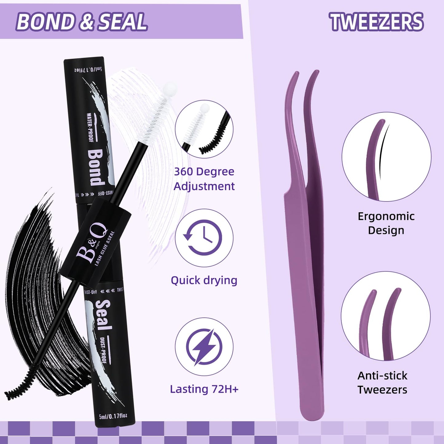 B&Qaugen Lash Clusters Kit 192PCS Lash Extension Kit 3D Eyelash Extension Kit 100D 10-18 Mixed Wispy DIY Lash Extension Kit Voluem Thick Waterproof Beauty and Personal Care B&Qaugen