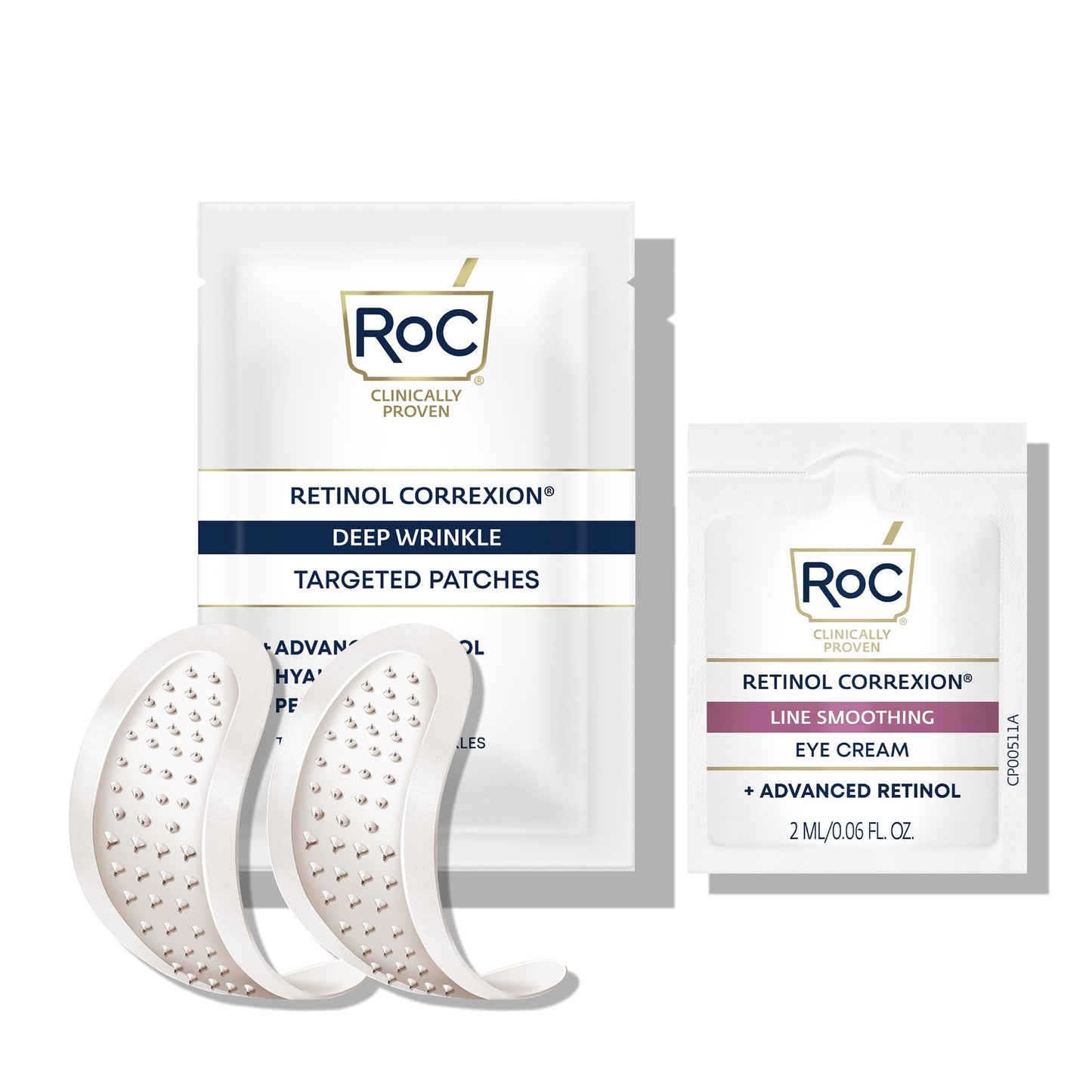 RoC Retinol Correxion Deep Wrinkle Non-Invasive Targeted Patches with Hyaluronic Acid + Firming Peptides for Forehead, 11 Lines, Crow’s Feet and Laugh Beauty and Personal Care RoC Default Title