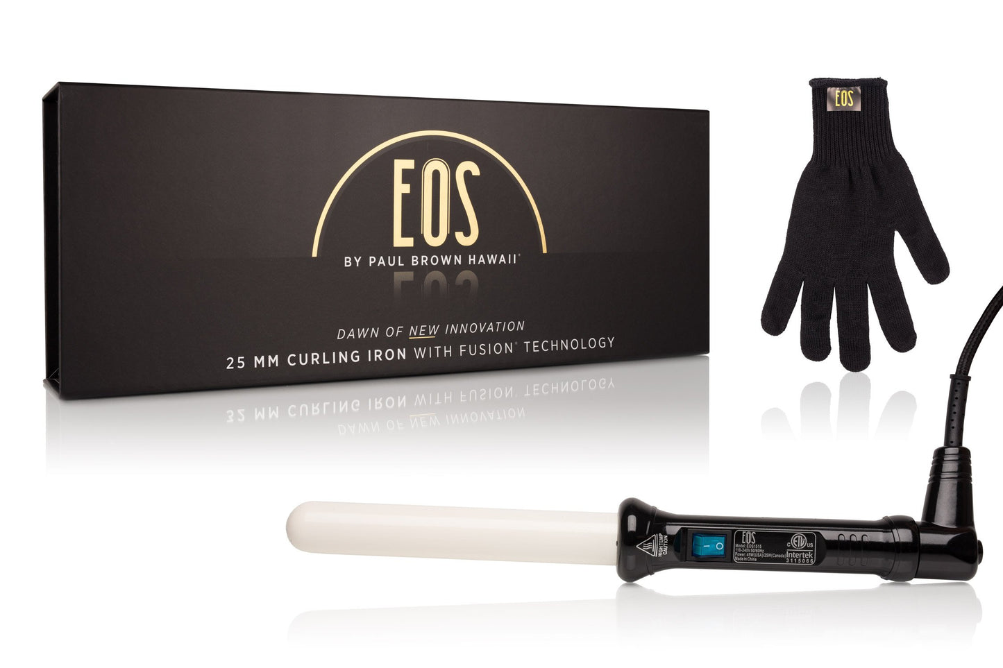 Paul Brown Hawaii EOS Curling Wand; Premium Hair Clipless Curler for Thin and Thick Hair - Silky Smooth, Radiant and Frizz Free Curls; Salon Quality