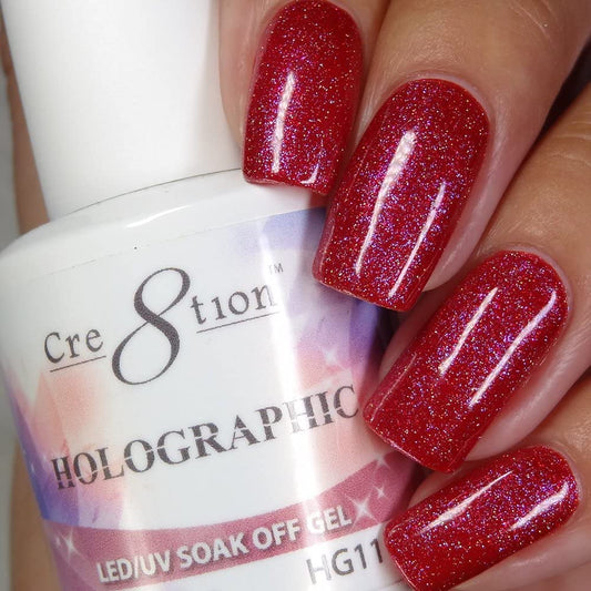 [HG11] Cre8tion - Holographic Collection Soak Off Gel [Easy Application] LED/UV Cured 15mL / 0.5 fl oz Beauty & Personal Care Cre8tion