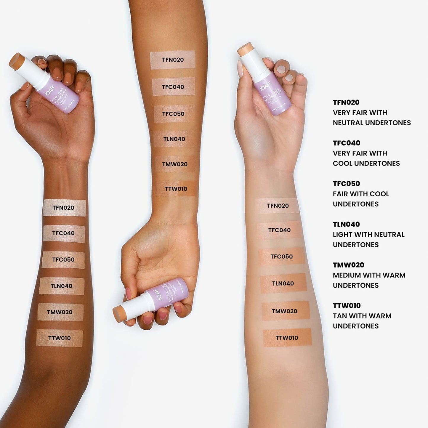 JOAH Crystal Glow Tinted Luminizer Stick, Multitasking Korean Makeup Highlighter and Bronzer Stick, Customizable Formula for a Natural Glow, Peptide
