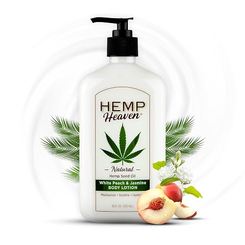 Hemp Heaven Hemp Lotion - Natural Hemp Seed Oil, Paraben-Free, 18 oz, Made in USA, Nourishing for Men & Women, EWG Verified, Anti-Aging (Peach
