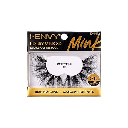 i-ENVY False Lashes Luxury Mink Collection Eyelashes 100% Real Mink Glamorous Eye Look Lashes Maximum Fluffiness 3D Multi-Curl Angle