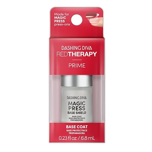 Dashing Diva Red Therapy Magic Press Base Shield - Protective Base Coat for Press On Nails - Prolongs Wear, Protects Nail - 0.23 Fl Oz Beauty & Personal Care Dashing Diva
