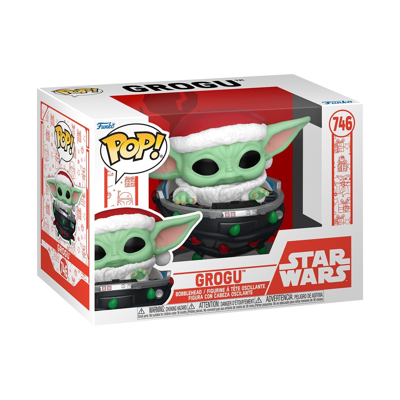 Funko POP! Star Wars: The Mandalorian Holiday - Grogu (Holiday Pram) - The Child - Baby Yoda - Pram - Collectable Vinyl Figure - Gift Idea - TV Fans