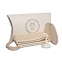 Nara Loofah (lufa) Sponge Set : one face Sponge, one Back and Body Scrubber and a Suction Clip. Sponges to exfoliate Your Body and face.