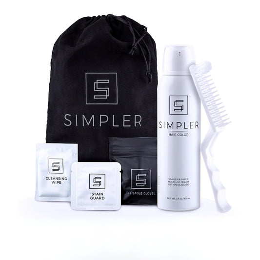 Simpler Hair Color for Men Kit for Full Gray Coverage - Dark Brown Hair Color - Safe, Simple, and Reusable Beard Color for Men Beauty & Personal Care SIMPLER HAIR COLOR