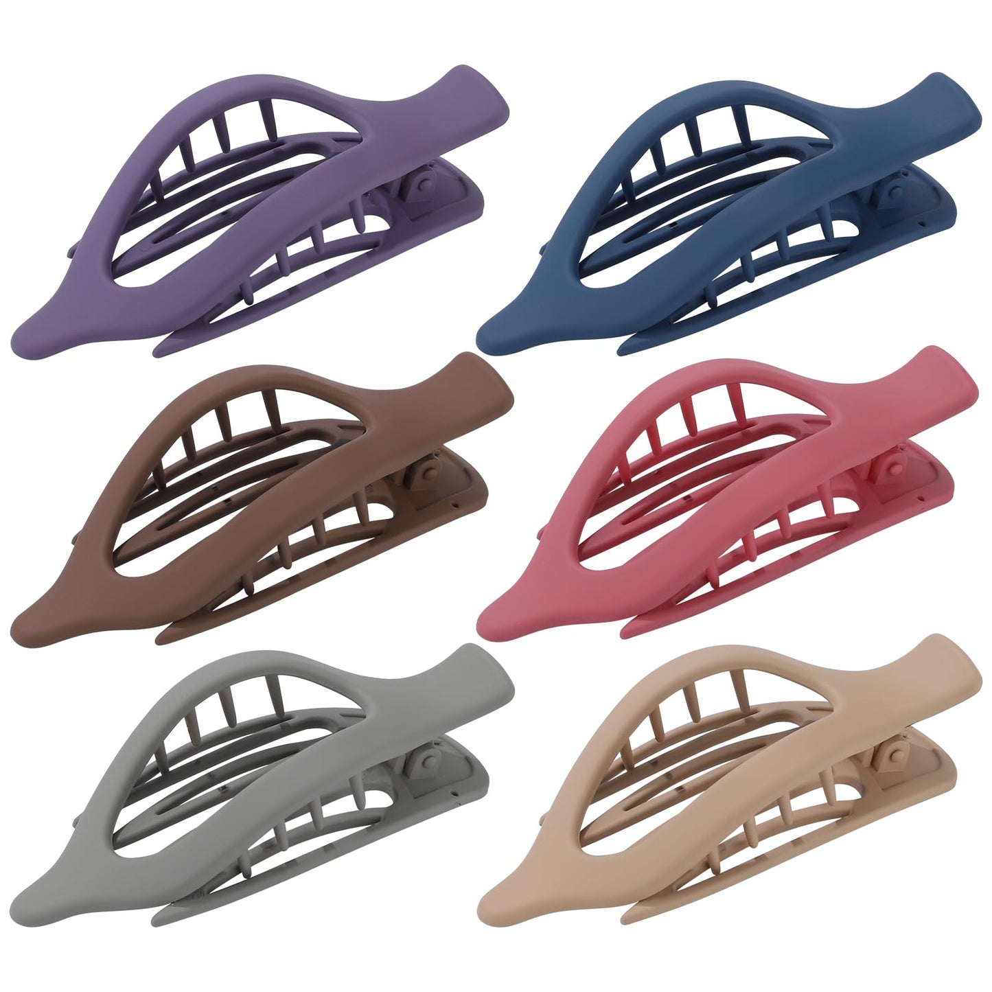 French Flat Hair Clips for Women - 6Pcs Flat Hair Claws for Thin Thick Hair Strong Hold No Slip Grip Hair Claw Clips for Women Girls (Matte Dark Beauty and Personal Care AWAYTR Default Title