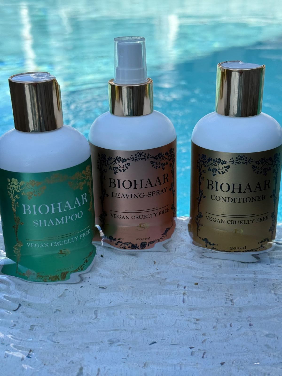 BIOHAAR Hair Care Kit - Shampoo + Conditioner + Leave-In Spray | Vegan, Cruelty-Free | Hydration, Strength & Shine