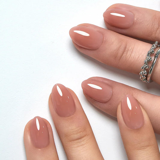 CurvLife Soft Gel Almond Extra Short Press On Nails, Long-Lasting Reusable Peach Nude Fake Nails Kit with Glue & Tabs, 32Pcs 16Size Salon-Quality Beauty and Personal Care CurvLife Default Title