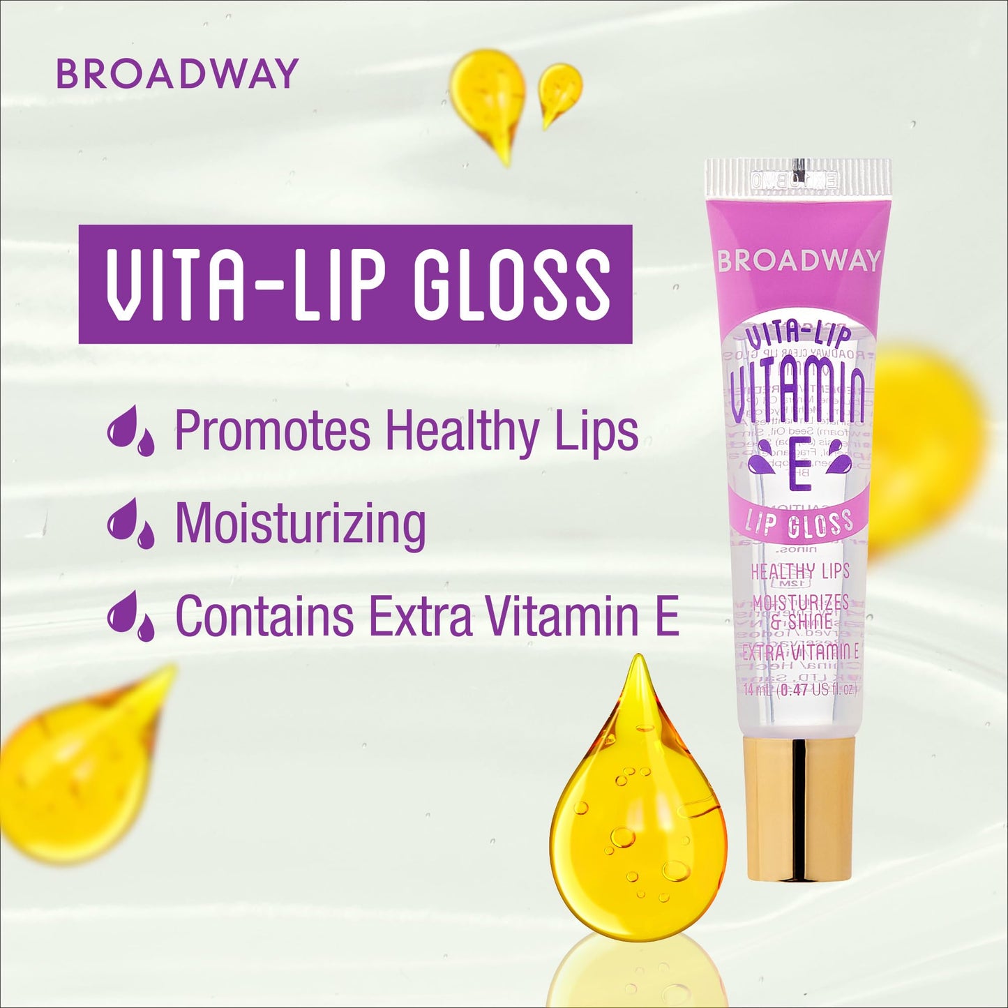 Ruby Kisses Broadway Vita-Lip Clear Lip Gloss (10 Pack), Ultra-Hydrating & Soothing Formula with Vitamins, High-Shine Non-Sticky Finish Lip Balm
