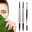 2 Pack Eyebrow Pencil, Waterproof Eyebrow Makeup with Dual Ends, Professional Brow Enhancing Kit with Eyebrow Brush (Dark Brown #1)
