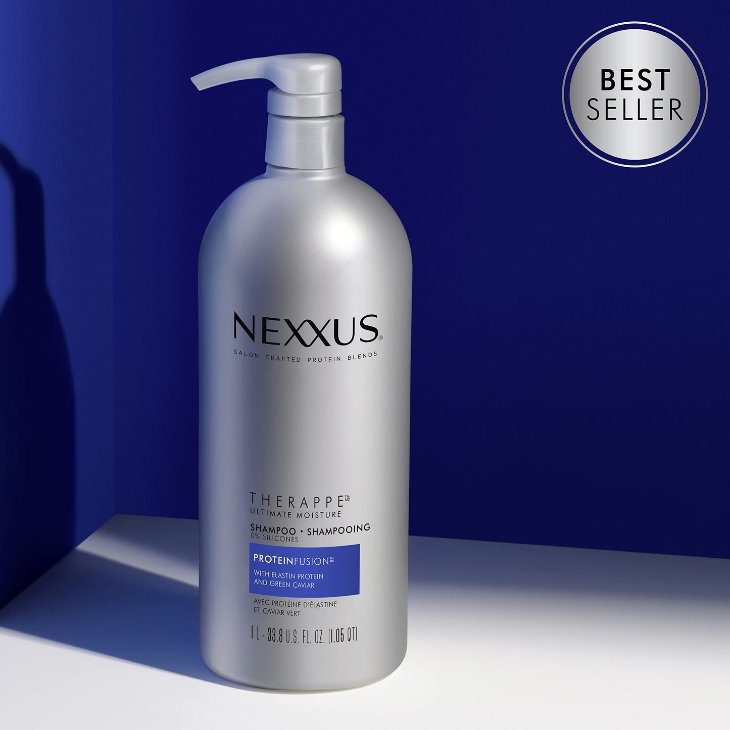 Nexxus Moisturizing Shampoo for Dry Hair Therappe Ultimate Moisture Silicone-Free, Moisturizing ProteinFusion with Elastin Protein and Green Caviar