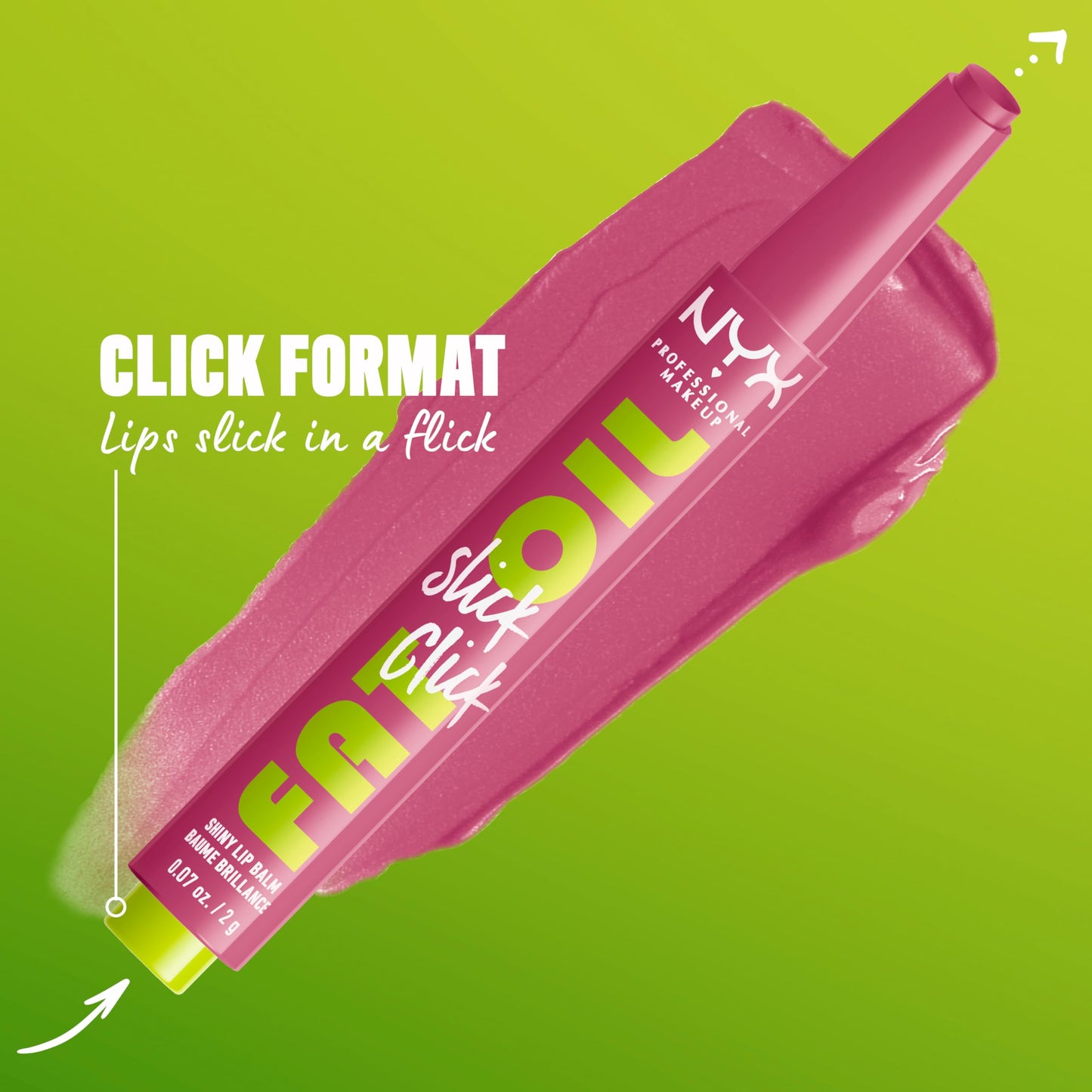 NYX PROFESSIONAL MAKEUP Fat Oil Slick Click, Lightweight, Buildable, Pigmented Vegan Lip Balm - DM Me