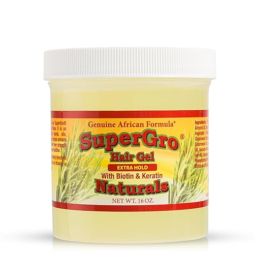 SuperGro Hair Gel with Extra Hold - For Braiding, Locking, Instant Edge Control, Twisting, Retwisting - Natural Grip Jam for Neat Shining - Braid, Loc