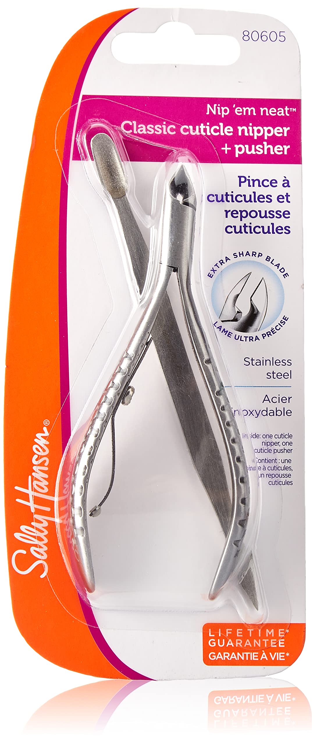 Sally Hansen Beauty Tools, Nip'em Neat-Cuticle Nipper, Pusher, Half Jaw, 1 count, Cuticle Cutter, Cuticle Nipper, Cuticle Clippers, Cuticle Trimmer