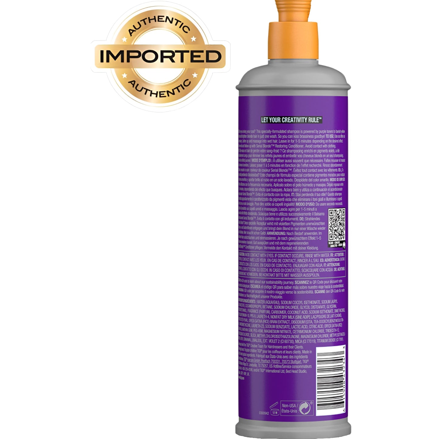 TIGI Bed Head Purple Toning Shampoo for Chemically Treated Hair Serial Blonde Sulfate-Free Shampoo 13.53 fl oz