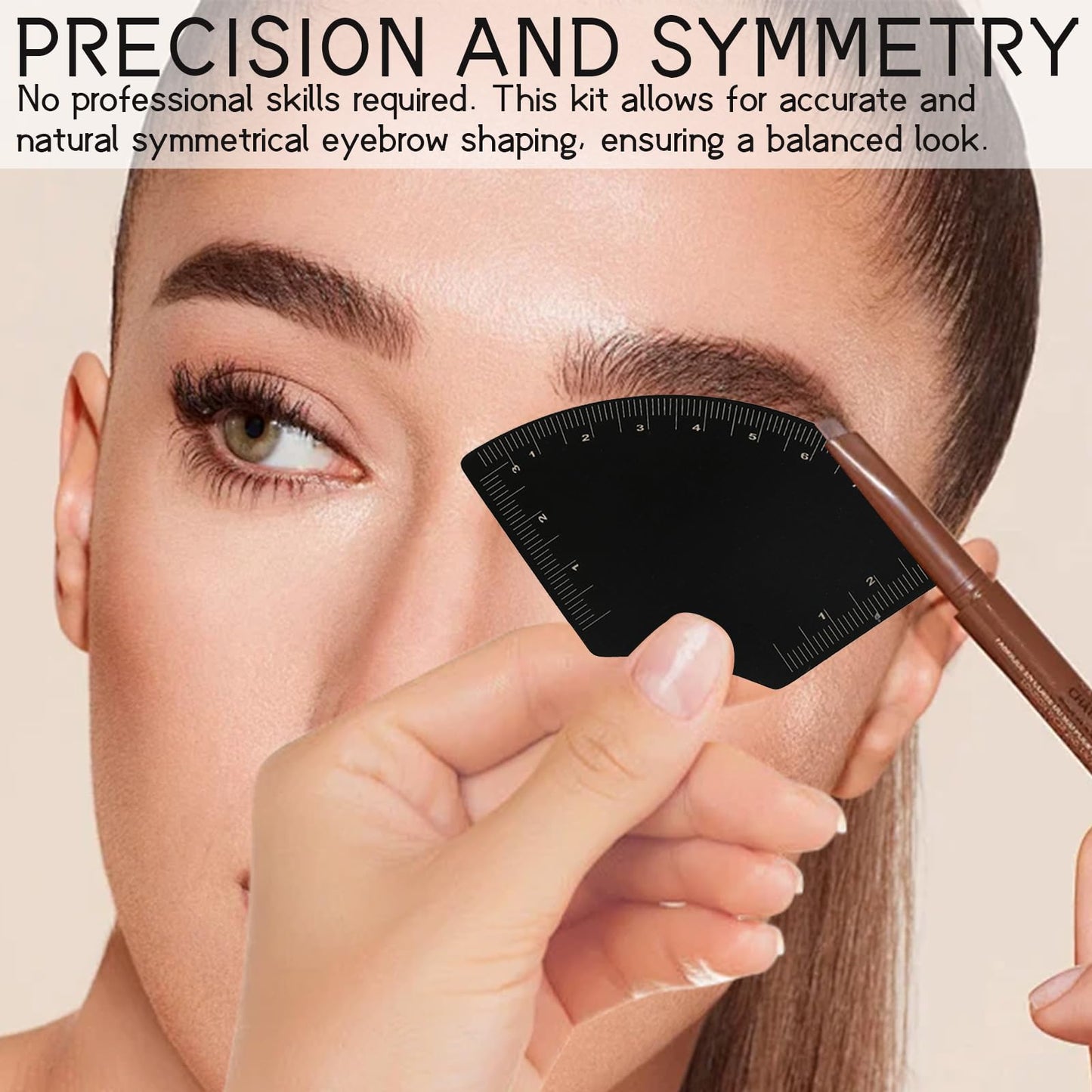3 Pieces Eyebrow Ruler and Microblading Mapping Kit for Fast Eyebrow Design - Reusable Drawing Guide for Women and Men