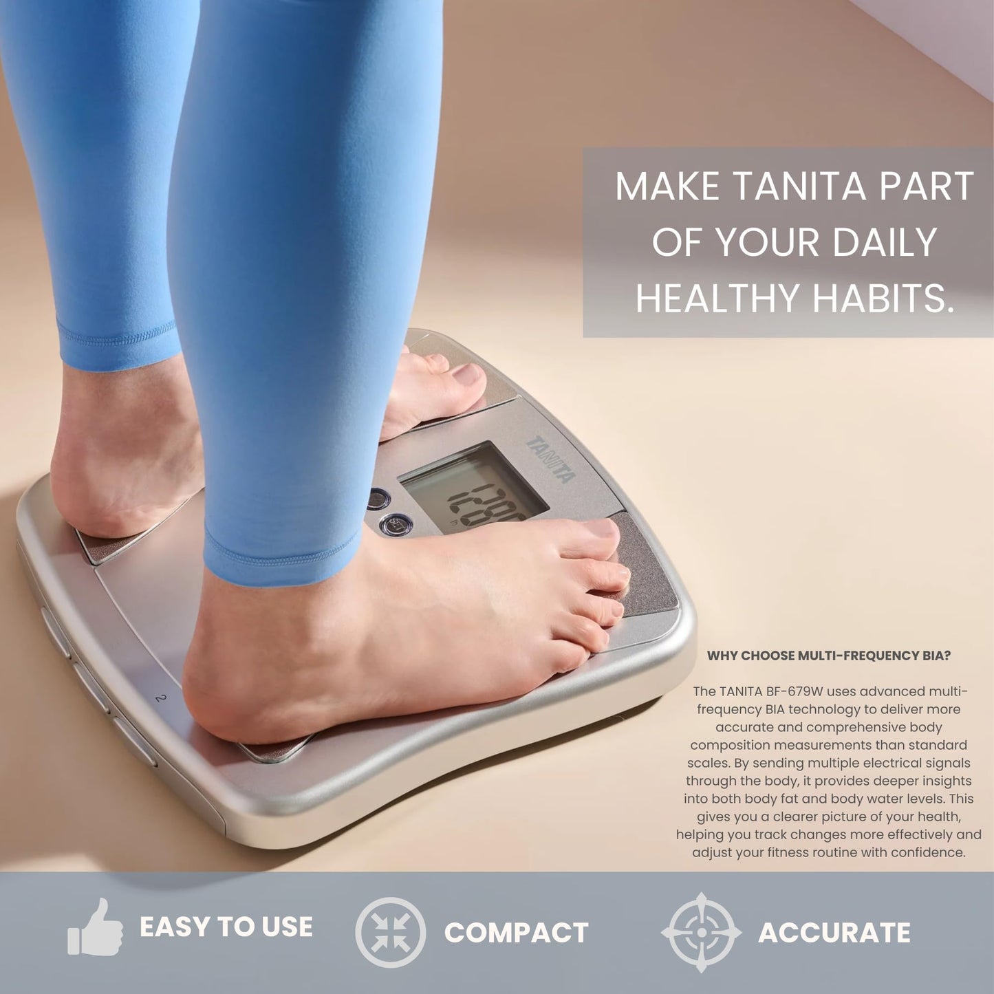 Tanita BF-679W Multi-Frequency Digital Body Fat and Body Water Scale - Smart Bathroom Weight Scale - Body Composition Monitor with Japan Technology…