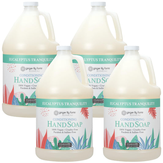 Ginger Lily Farms Botanicals Conditioning Liquid Hand Soap Refill, Eucalyptus Tranquility, 100% Vegan & Cruelty-Free, 1 Gallon (Pack of 4) Beauty & Personal Care Ginger Lily Farms