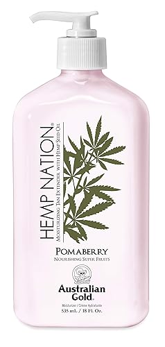 Australian Gold Hemp Nation Moisturizing Tan Extender Lotion, Hemp Seed Oil, Pomaberry, 18 Fl Oz