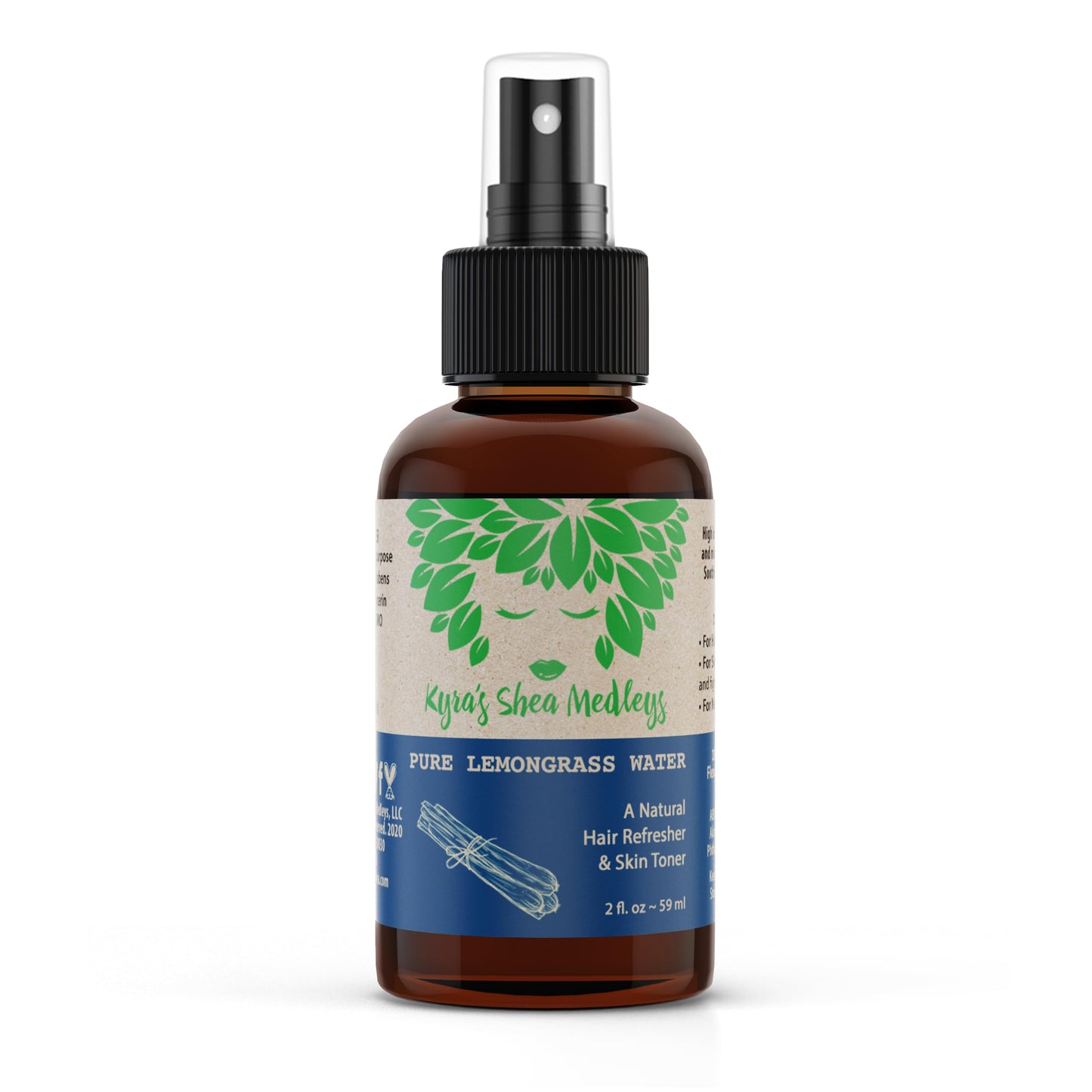 Multiuse Lemongrass Water Toner Mist for Face, Body, and Hair - Pure Distilled Lemograss Water Spray - Soothes and Hydrates Skin, Scalp, Hair, & Nails
