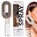 Portable Hair Brush with Water Spray, Travel-Friendly Fine Mist Detangling Brush for Wet & Dry Hair, Compact Water Spray Brush for Curly, Wavy