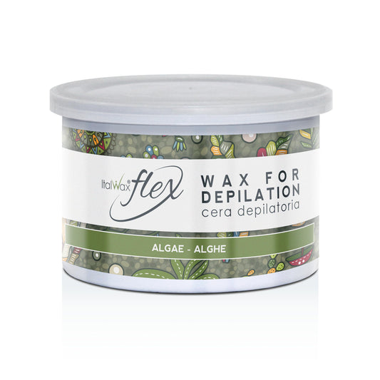 Italwax Flex Alagae - 14oz (397 g) - Soft wax tin for hair removal - Uncented - Liposoluble syntetic formulation - Ideal for waxing all body area Beauty and Personal Care Italwax