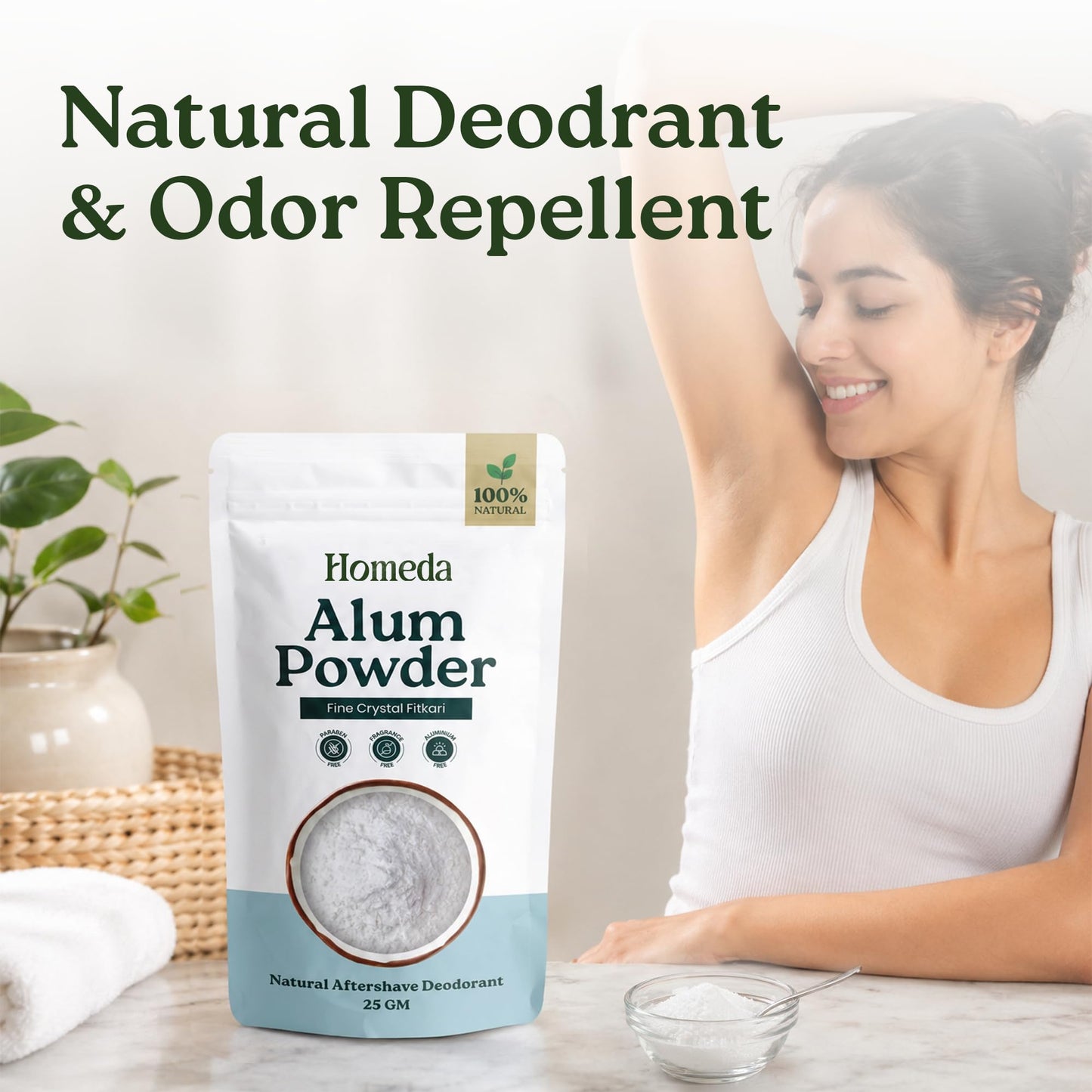Alum Powder for Skin, Piedra de Alumbre en Polvo (3.5 oz - 100g), Fitkari Alum Stone for Face, Granulado Alumbre para Lavado Intimo, Tawas Allum Salt Beauty and Personal Care Shudh Online