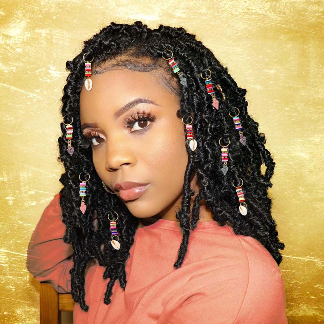 Formery Shells Hair Charms Braids Gold Conch Shell Braid Jewelry Seashell African Loc Dreadlock Accessories for Black Women (10Pcs)