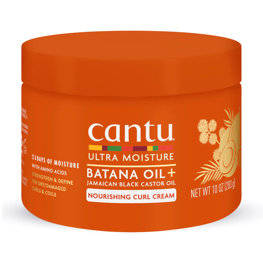 Cantu Ultra Moisture Nourishing Curling Cream with Batana Oil + Jamaican Black Castor Oil, 10 oz