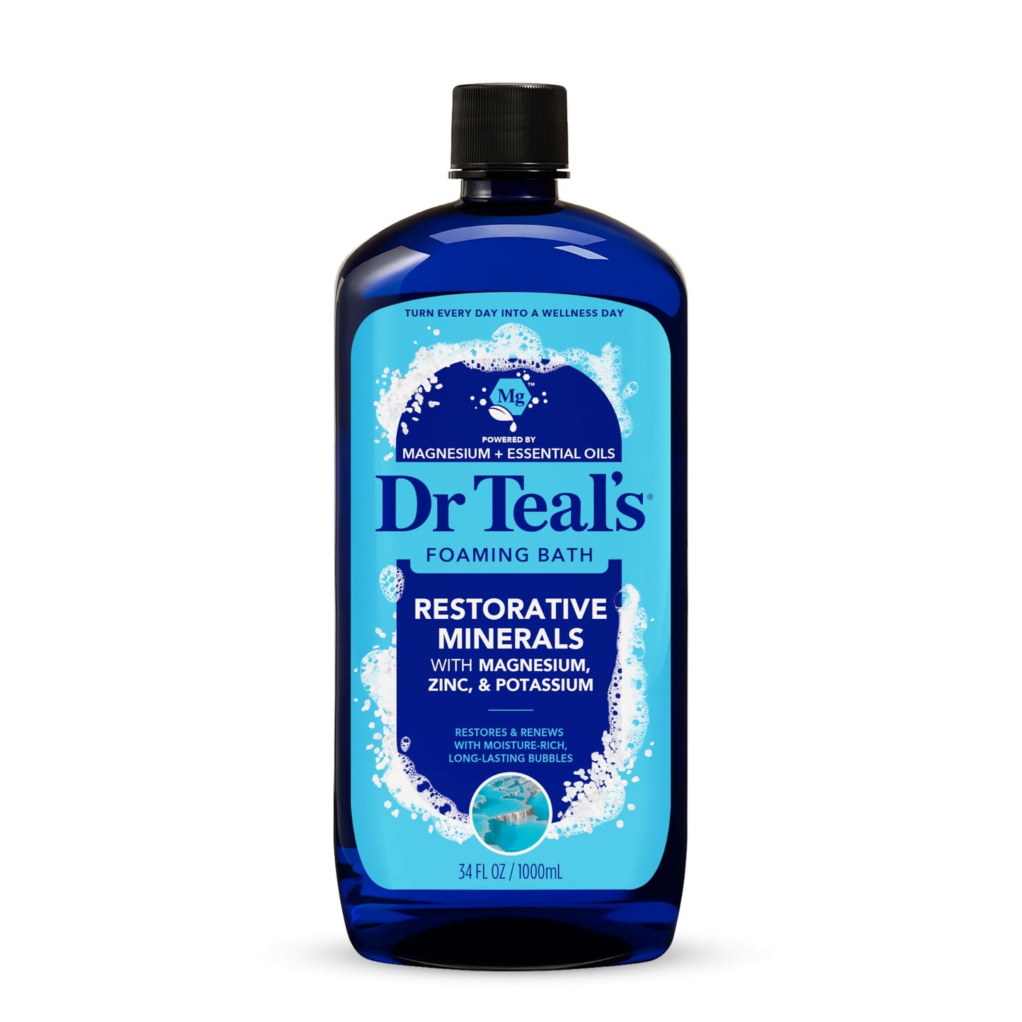 Dr Teal's New 2025 Restorative Minerals - Pure Epsom Salt Soak, 3 lbs. and Foaming Bath, 34 Fl Oz (Restorative Minerals Salt + Foaming Bath) Beauty and Personal Care Dr Teal's