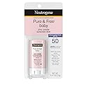 Neutrogena Pure & Free Baby Mineral Sunscreen Stick with Broad Spectrum SPF 50 & Zinc Oxide, Water-Resistant, Hypoallergenic, Paraben-, Dye-