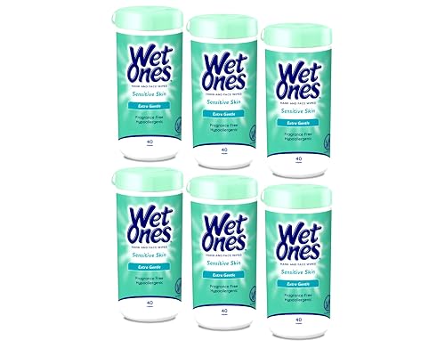Playtex Wet Ones Sensitive Skin Hands Wipes, 40 Count Wipes (Pack of 6)